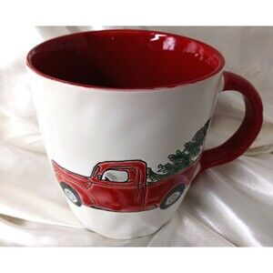 SPECTRUM DESIGNZ RED PICK UP TRUCK W/TREE  MUG